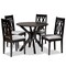 Baxton Studio Callie Grey Upholstered and Brown Finished Wood 5-Piece Dining Set 170-9734-10892 - alternate 1